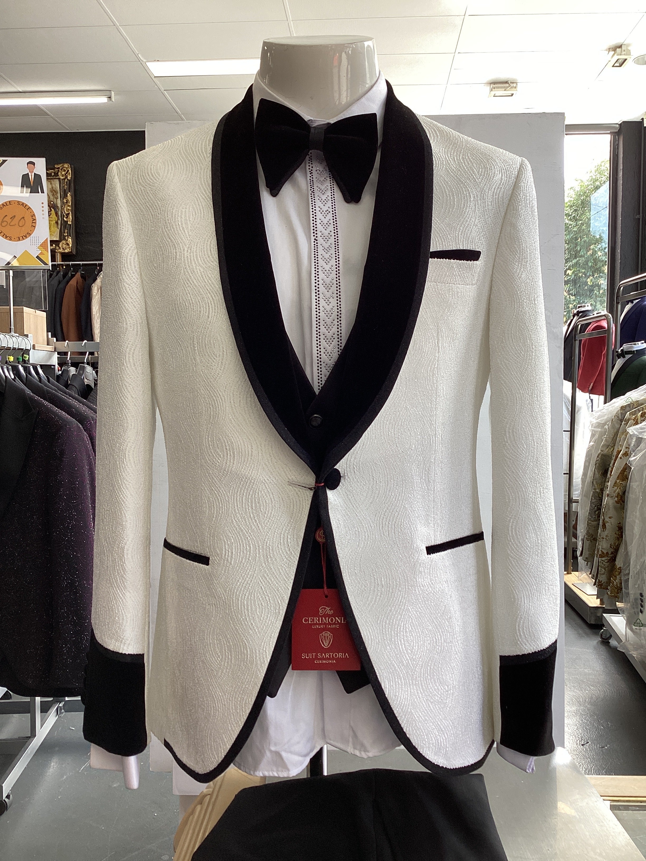 Sartoria Cerimonia Men’s Three-piece Suit + Bow Tie