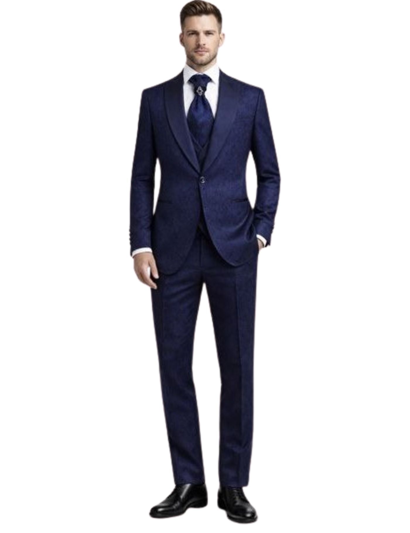 Duante Men’s Three-Piece Suit + Bow tie and Tie. (FFF)
